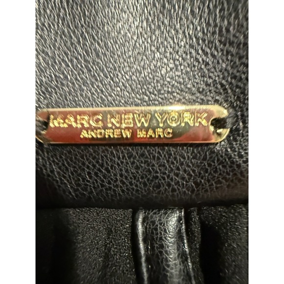 Marc New York Andrew Marc Size XS Black Accordion Faux Leather Detail Skirt - Picture 8 of 13